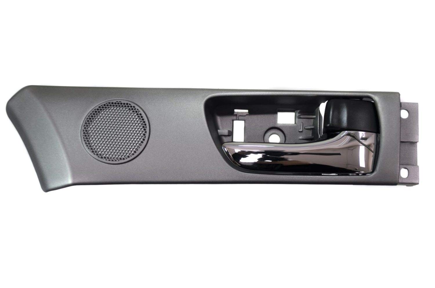 PT Auto Warehouse LX-2240MG-FR - Interior Inner Inside Door Handle, Chrome Lever with Gray Housing, without Memory Seat Holes - Front Right Passenger Side