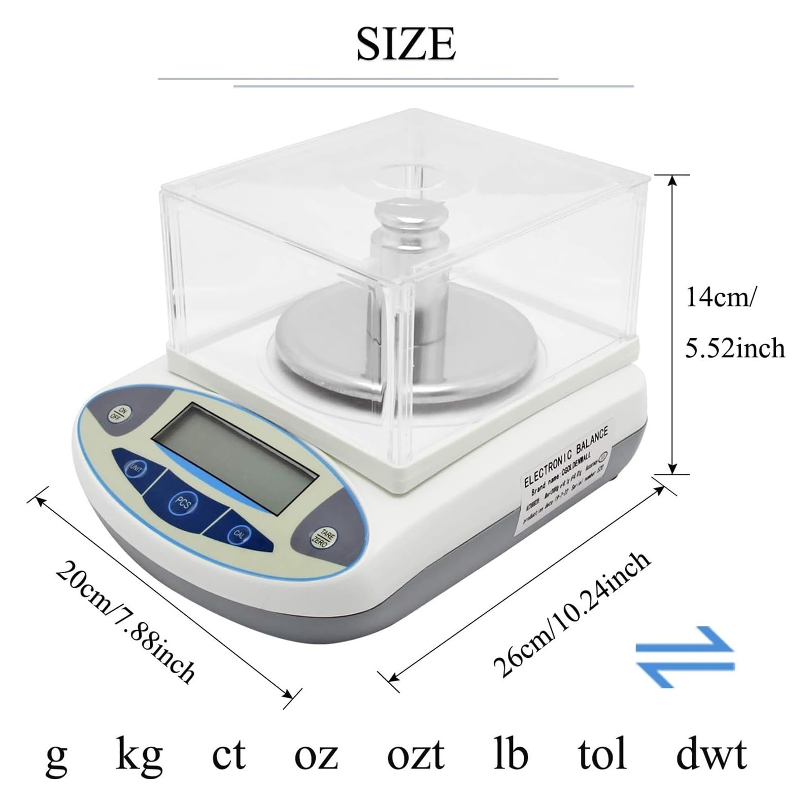 Escala de laboratorio de precisión balanza de laboratorio balanza analítica Digital balanza de laboratorio balanza de joyería balanza científica escala de 0.01g precisión (5000g, 0.01g)