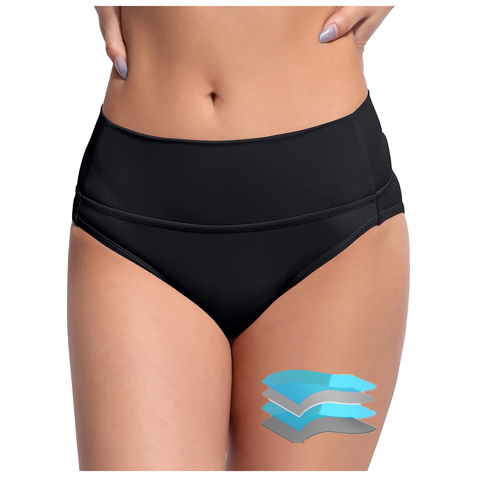 Genérico Bikinis Menstrual, Pantalones menstruales para natación, Traje de Baño de Período Prueba de Fugas, Impermeable, Traje de Baño con Flujo de Luz, para Adolescentes y Niñas, Mujer