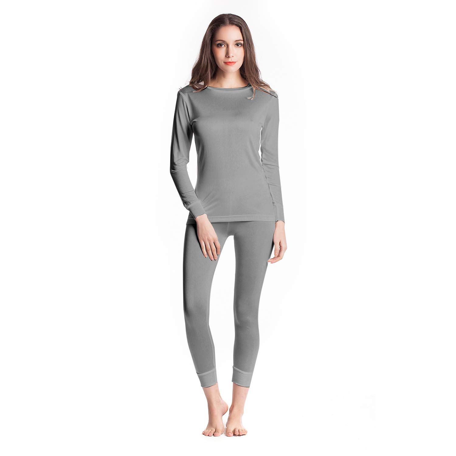 Jasmine Silk Pura Seta Maglia termica a maniche lunghe, strato base (Avorio)