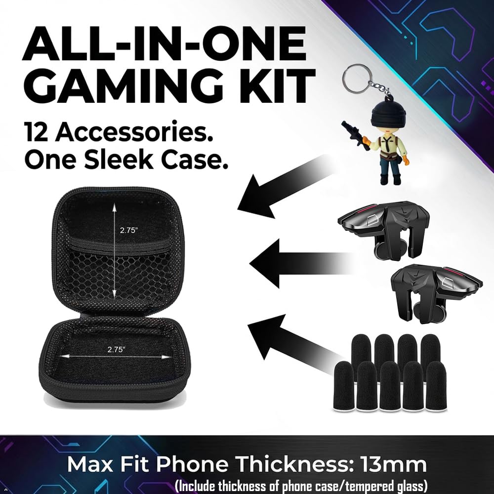 PUBG Mobile Triggers 13 en 1 Combo, 4 GamingTriggers Mobile Phone Game Controller para PUBG/Fortnite/Call of Duty/Rules of Survival, Aim & Fire Trigger para iPhone & Android Phone (Boy)