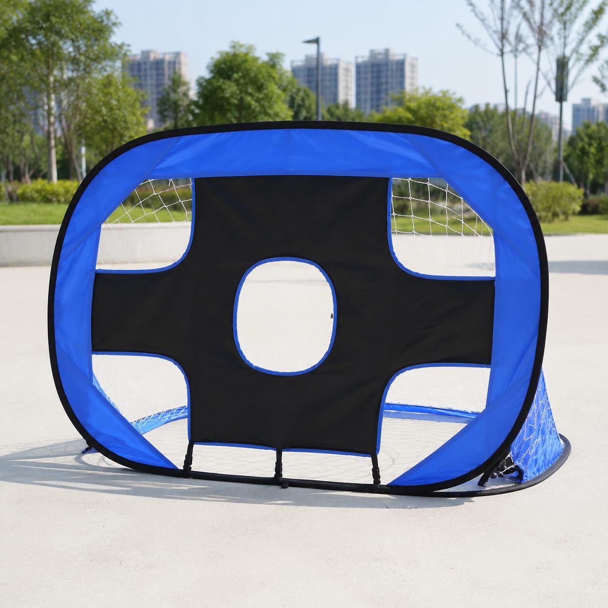 Porta da Calcio per Bambini Rete da Gioco Portatile Attrezzatura Calcistica Archi Flessibili in Fibra di Vetro Base Ancorabile Ripiegabile Adatta per