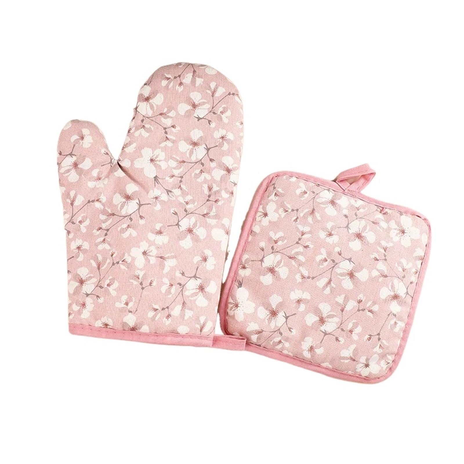 MRKU Gants de Cuisine, maniques, Gants de Four, isolants pour Micro-Ondes, résistants aux Hautes températures, en Coton, Anti-brûlures (Ensemble)