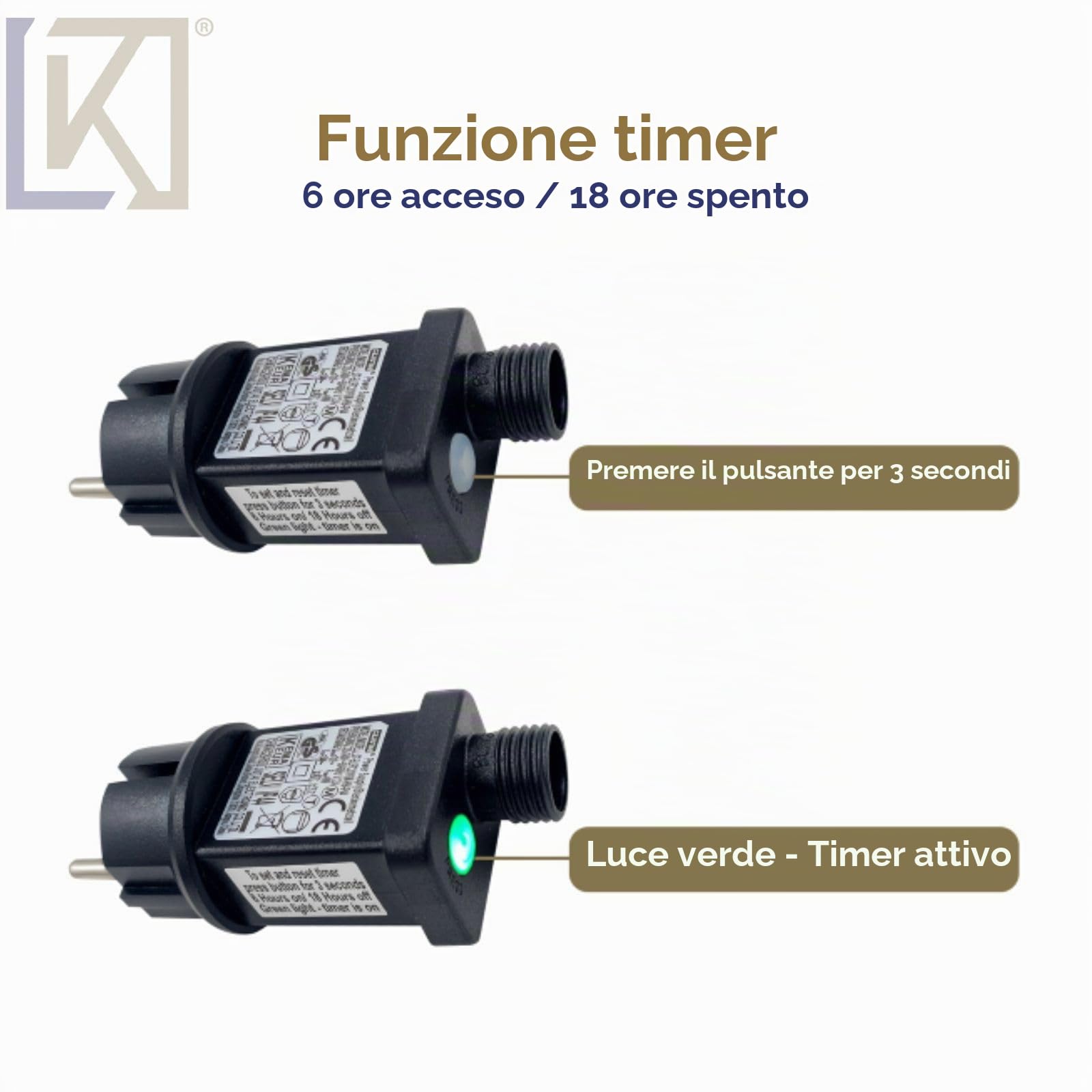 Luccika Catena Luminosa LED Tutti Flash, Cavo Verde 4m, IP44 Interno/Esterno, 31V con Timer, Luci Decorative Natalizie per Giardino e Feste (Bianco Ghiaccio, 50M 1000LED)