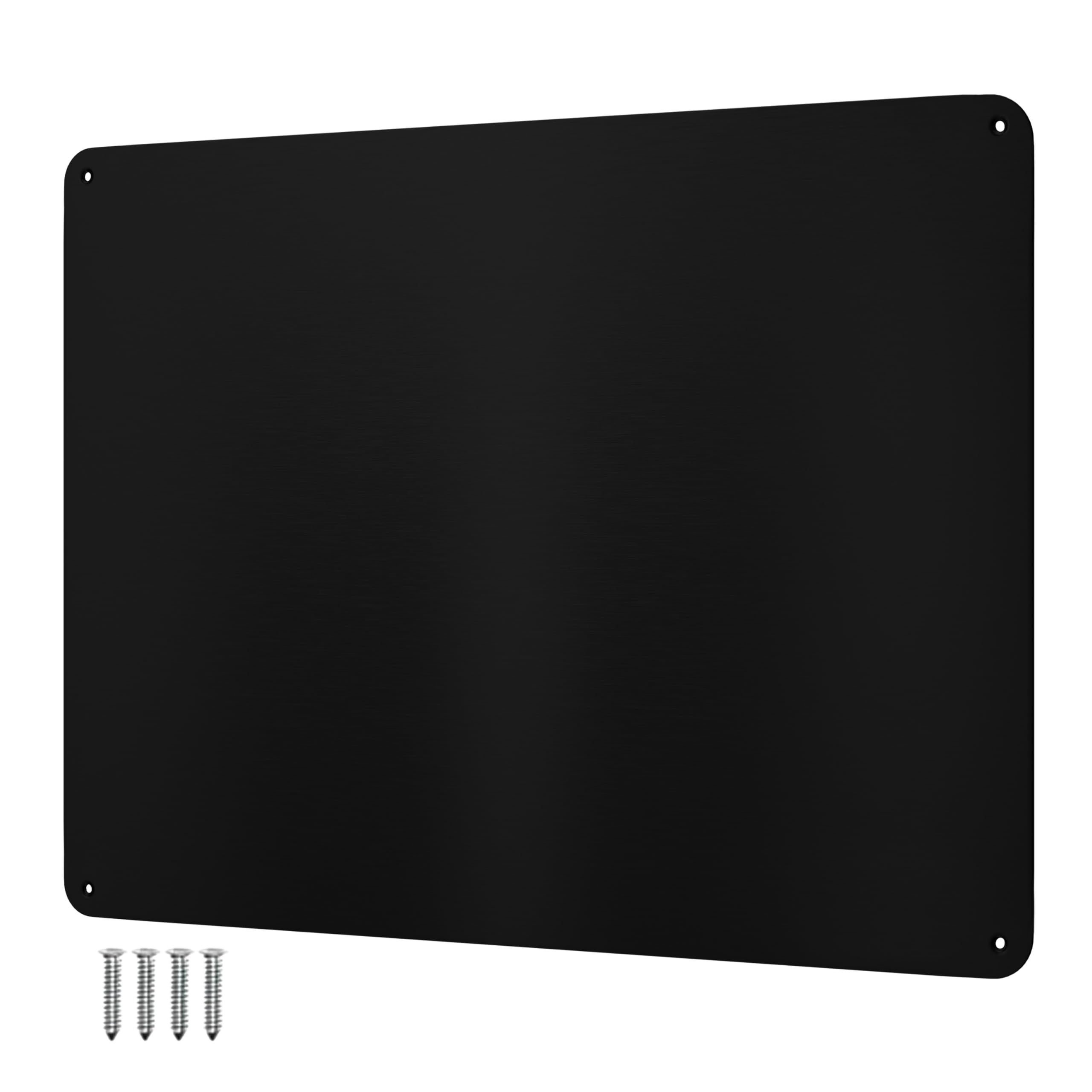 9 inches x 6.5 inches Stainless Steel Plate for Magnets, 3M Adhesive Back, Mounting Screws, Ideal for Magnetic Shelf, Spice Holders, Fridge Magnets. Mount Anywhere! (Black, 1 Pack)