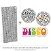 70's Disco - Paper Straw Decor - 1970's Disco Fever Party Striped Decorative Straws - Set of 24