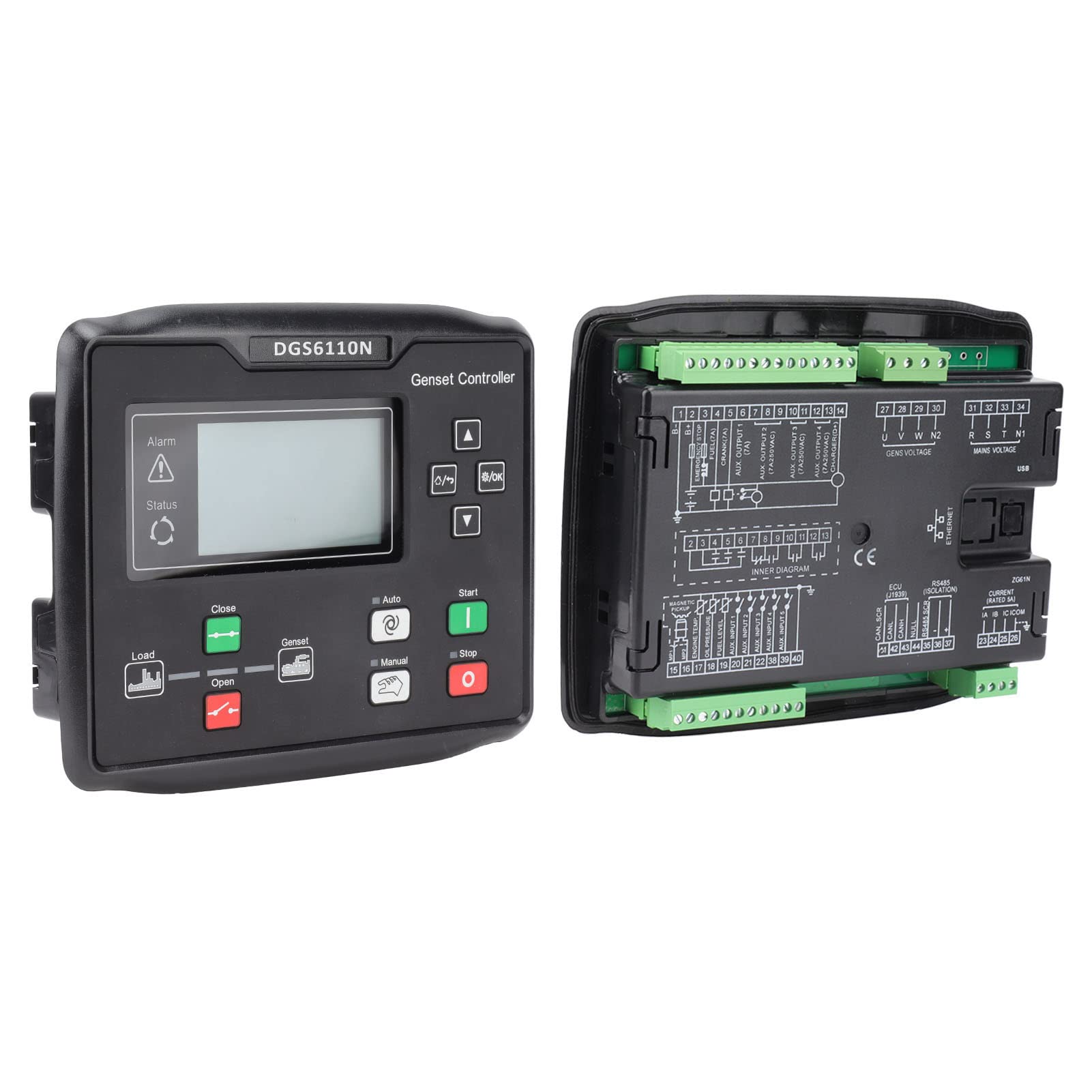 Panel de Control del Generador ABS Controlador de Grupo Electrógeno Automático 15 a 360 V Pantalla LED Control Remoto Protección Múltiple para Técnicos de Monitoreo de Generador