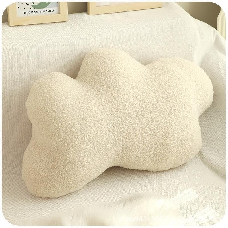 Ueiwffzo Wolken Kuschelkissen Kinder Weiche Flauschige Wolken Zierkissen Sofakissen, Plüsch Kissen Dekokissen für Kinderzimmer Schlafzimmer Deko (Beige)
