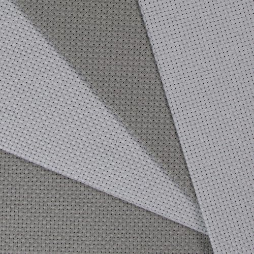 Image of KCS 4 pc of 12 inch x 18 inch(30cmx45cm) 14CT Counted Cotton Aida Cloth Cross Stitch Fabric (Light Grey+Medium Grey)