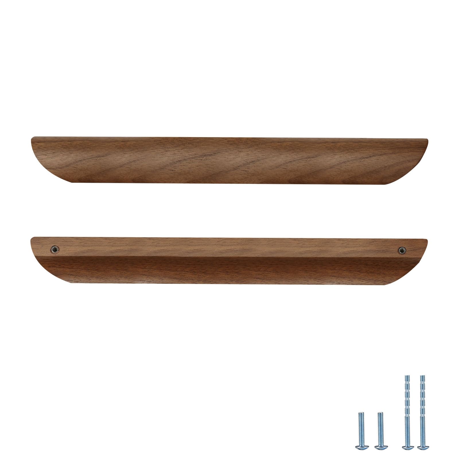 6 maniglie in legno di noce ad angolo quadrato da 36,5 cm in legno di noce, maniglia per porta armadio o cassetto maniglia in legno di noce