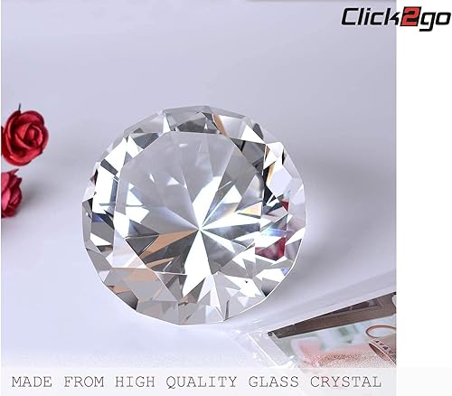 Miniatura 4 de Pisapapeles de cristal transparente con forma de corazón de diamante de 3 pulgadas 3.150 in Decoración de oficina en casa y regalo del día de San
