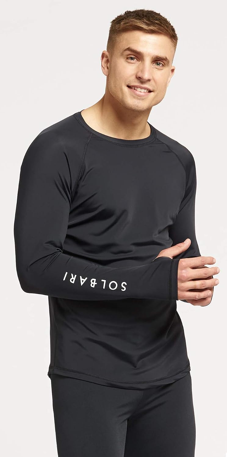 Solbari UPF 50+ Men's Sun Protection Long Sleeve Rashguard Aqua Sport Collection - UV Protection, Sun Protective