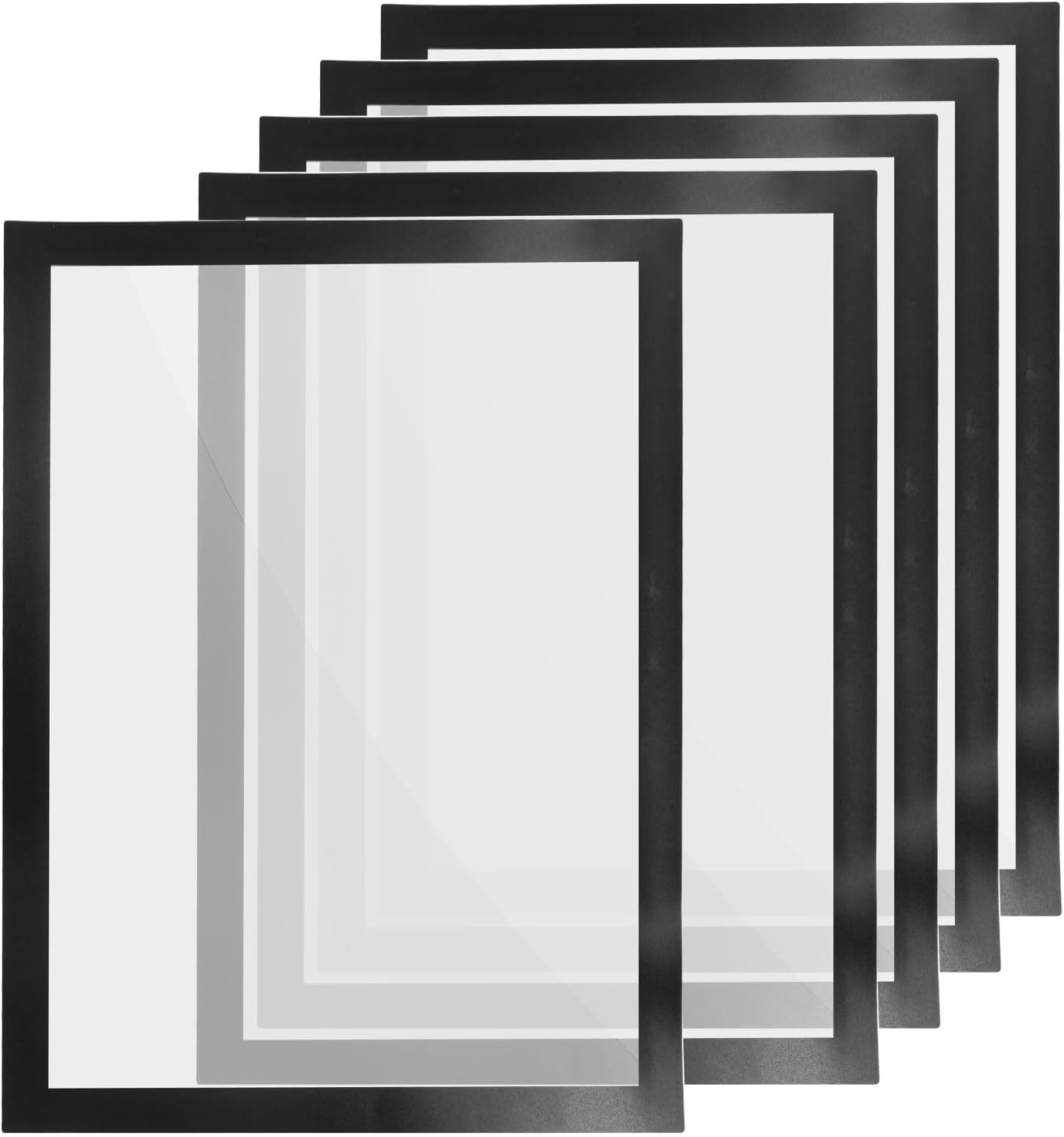 YOKIVE 5 Pcs Magnetic Picture Frame, Magnetic Sign Holder Photo Frame Self-Adhesive Display Great for Fridge Window Wall, 11 x 17, Black