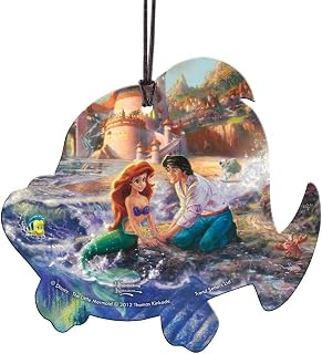 Disney - The Little Mermaid - Prince Eric and Ariel - Flounder Shaped Hanging Acrylic Print Accessory – Perfect for Gifting or Collecting