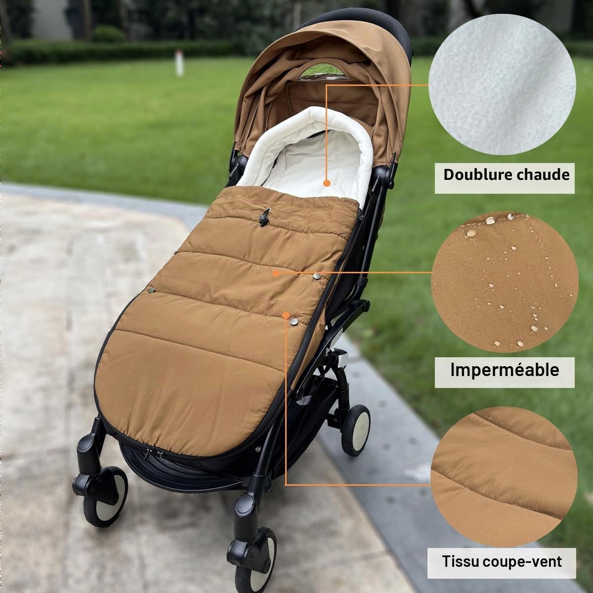 Chancelière universelle pour poussette Babyzen YOYO/YOYO2 et Bugaboo, base en tissu imperméable, facile à nettoyer, couvre-pieds chaud pour poussettes