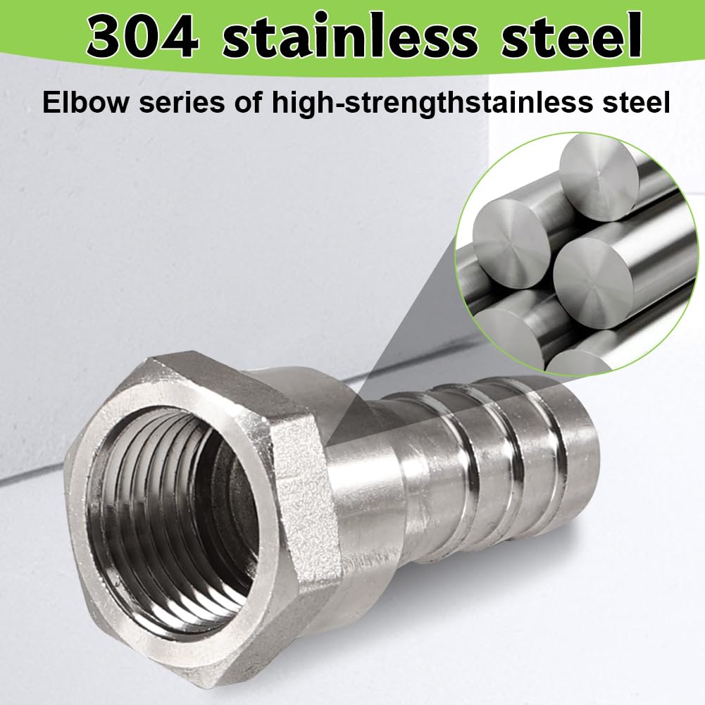 Bwintech 3 Stück 8 mm Schlauch OD x 3/8 BSP Außengewinde Gerade Edelstahl Push To Connect Pneumatische Push Lock Verschraubung
