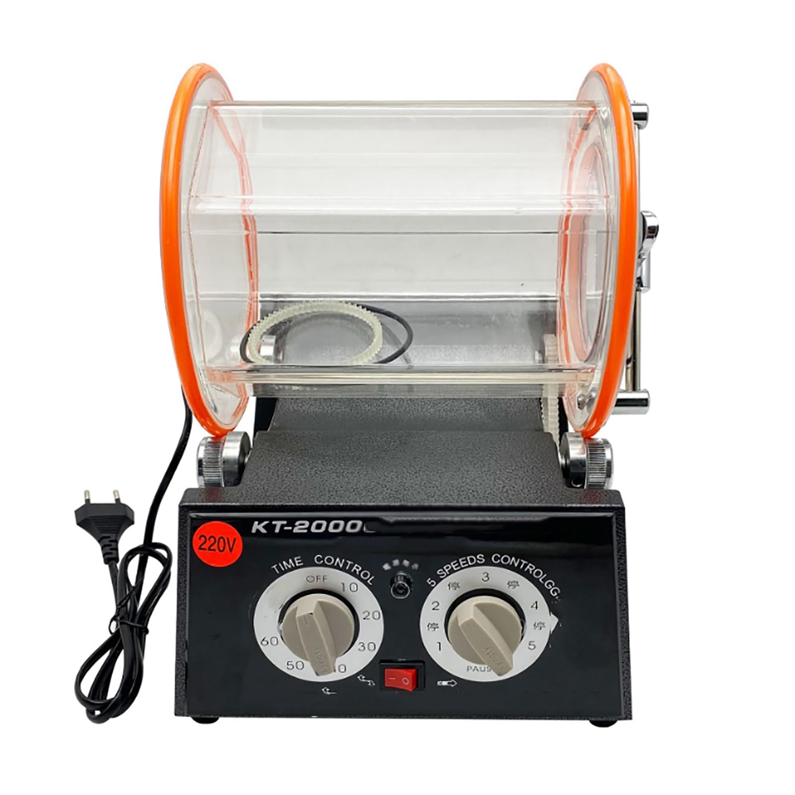 MObyat Machine De Finition De Bijoux, Grande Capacité De 5 Kg, Polisseuse À Tambour, Sens De Rotation, Temps Et Vitesse Réglables, Et Système De Verrouillage Anti-Fuite