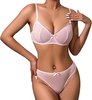 Elegante conjunto de ropa interior para mujer con diseño de encaje push up para todos