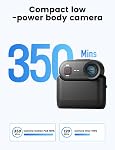 Apexcam K80 4K Mini Action Cam,POV Caméra avec 64GB Mémoire intégrée, 20MP WiFi EIS Mini Caméra du corps, Caméra de sport portable Vlogging,10M Caméra sous l'eau,Thumb Taille Corps Caméras vidéo montés