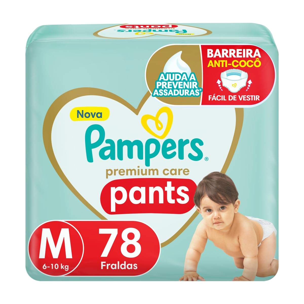 生活雑貨 pampers Fralda Pampers Premium Care Pants Tamanho M, Fácil de Vestir, 78