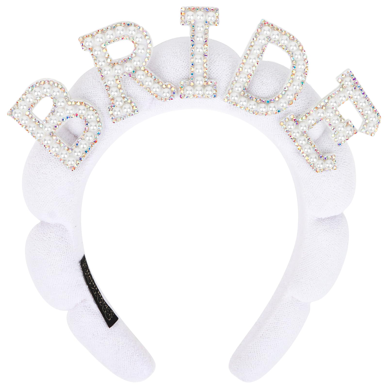 Bride Headband Bridal Headband White Pearl Headbands for Women Bridal Shower Decorations Bachelorette Party Favors Spa Headbands for Washing Face