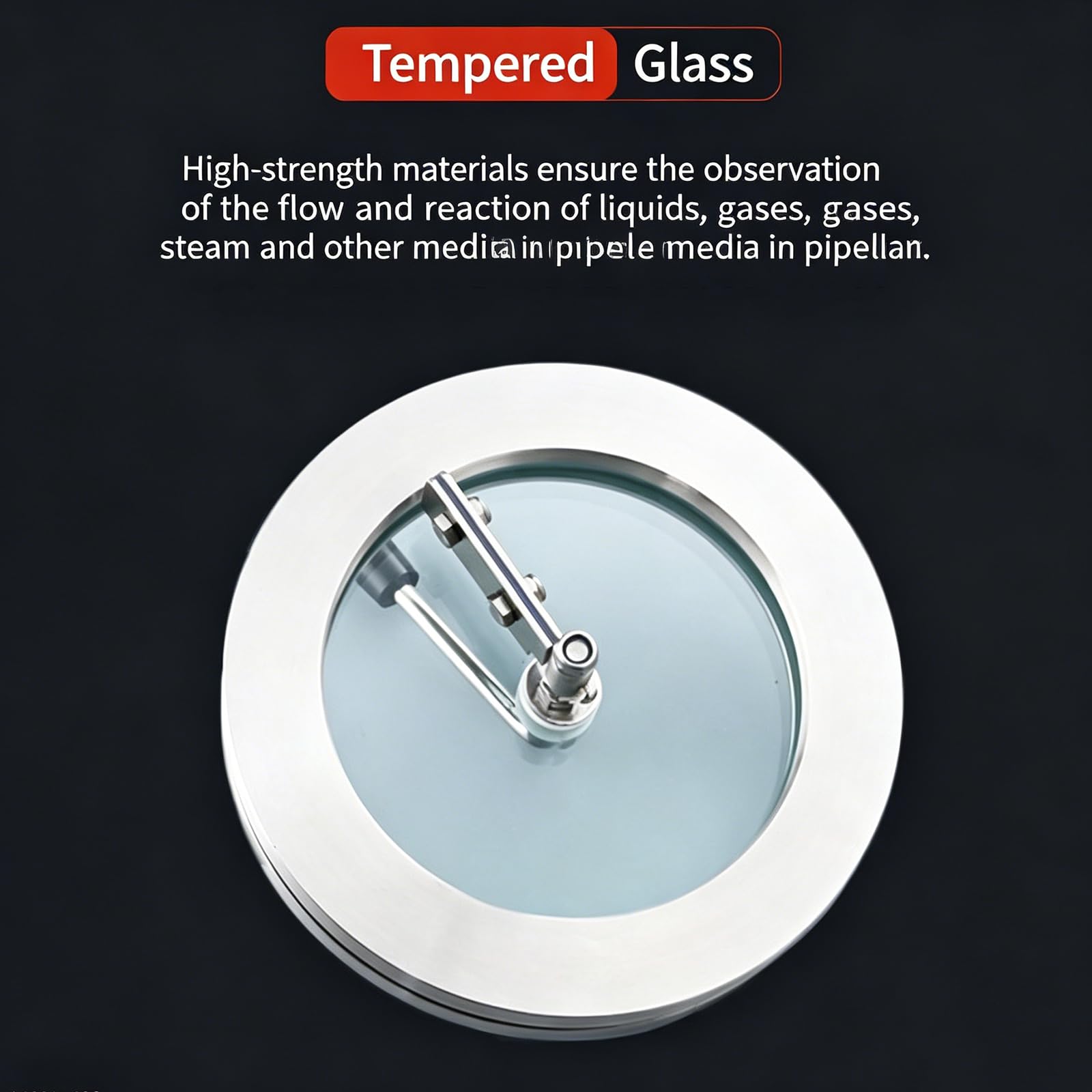 Cristal de vista de acero inoxidable 304 con limpiaparabrisas, ventana visual con brida para tanque y reactor, diámetro exterior de 95-310 mm, velocidad de observación y estados de trabajo