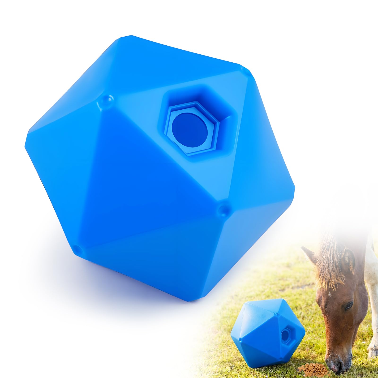 Seenelling 1 Pack Horse Treat Ball, 9" Feeder Toy for Horses, Blue
