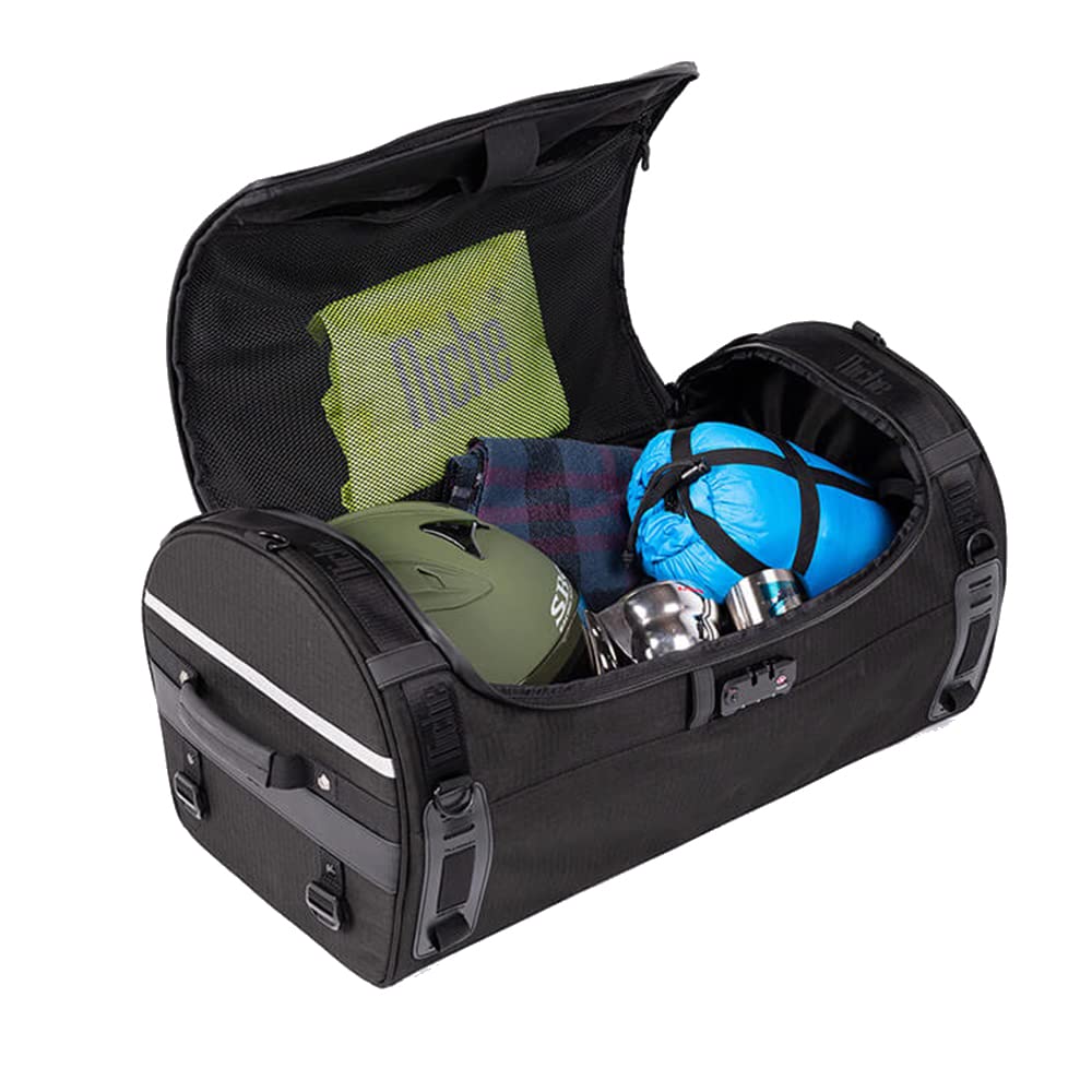Niche Stackable Tail Bag, Three sizes, Motorcycle Rear Seat Bag with Waterproof Rain Cover, Motorbike Travel Luggage, Zipper closure, Large Capacity-22L : Automotive