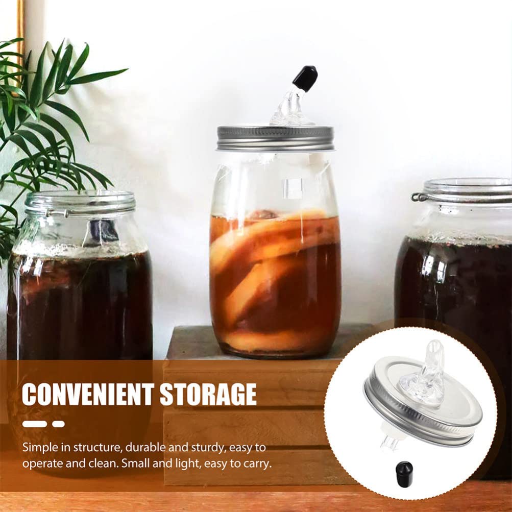 HANABASS Jar Lids with Pour Spouts Jar Tops Handle Dispenser for Wine Oil Syrup Honey