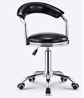 BHHT Taburete con Asiento En Forma De Silla De Montar En Rollo Taburete Ergonómico con Asiento Tapizado En Polipiel Negra Asiento Sillas De Peluquería con Respaldo para Peluquero Tatuador