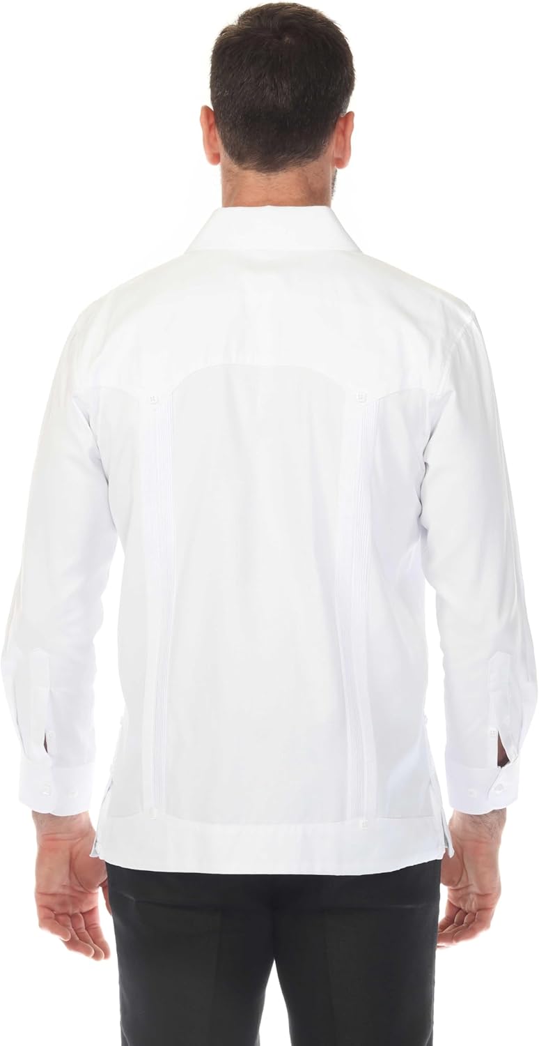 Mojito Collection Men's Two-Pocket Fancy Guayabera with Texture & Fine Square Buttons - Image 6