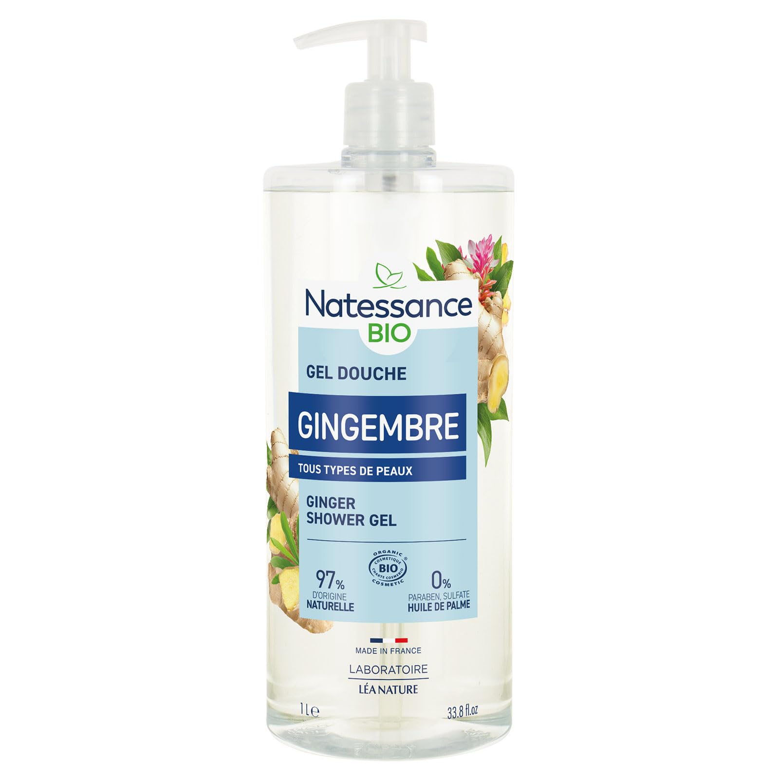 Natessance Organic Ginger Stimulating Shower Gel 1L