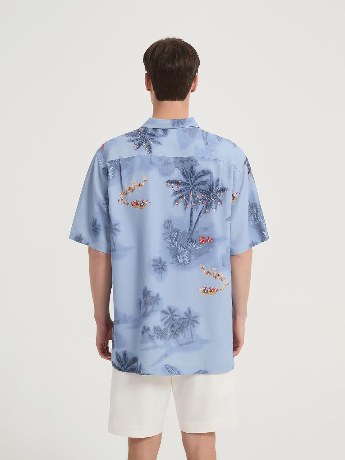 Men's Hawaiian Floral Shirts Silk Short Sleeve Button Down Casual Tropical Beach Holiday Shirts