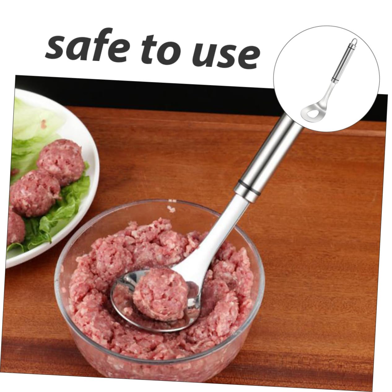 OFFSCH Stainless Steel Meatball Maker Spoon Clip Easy to Use for Home Kitchen Gadget