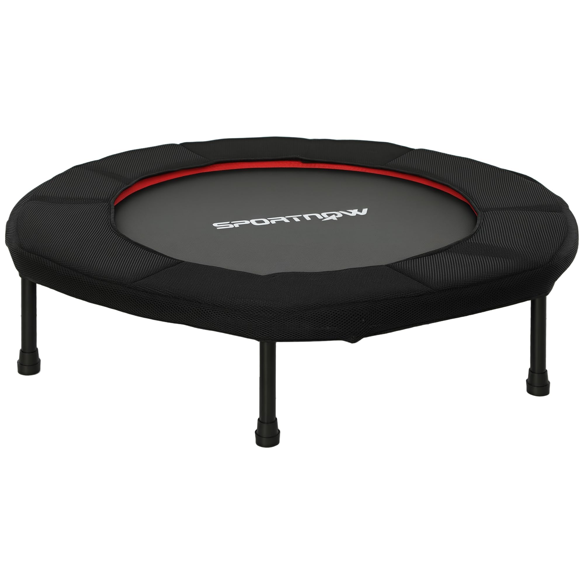 SPORTNOW Trampoline de Fitness, Ø 102 cm, Trampoline d'exercice avec Pieds antidérapants, Cadre en Acier, capacité de 100 kg, Usage intérieur/extérieur, pour Gymnastique, entraînement, Rouge