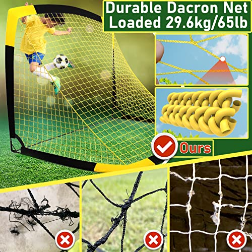 image for Happy Jump Soccer Goal Pop Up Foldable Soccer Net for Backyard, 2 Set 