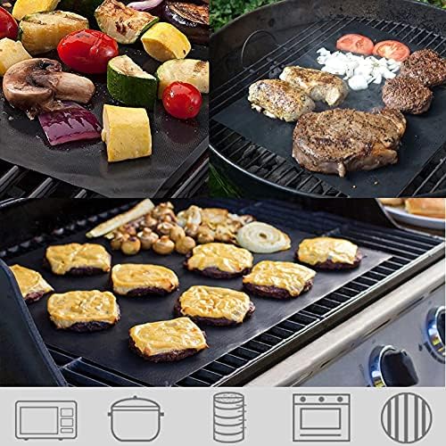 2 Pcs Oven Liners Universal Teflon Oven Cooker Liner, Heavy Duty Non-Sticky BBQ Grill Mat, Reusable Oven Protector Temperature Resistant for Bottom of Oven, Fan Assisted Ovens40 x 50cm