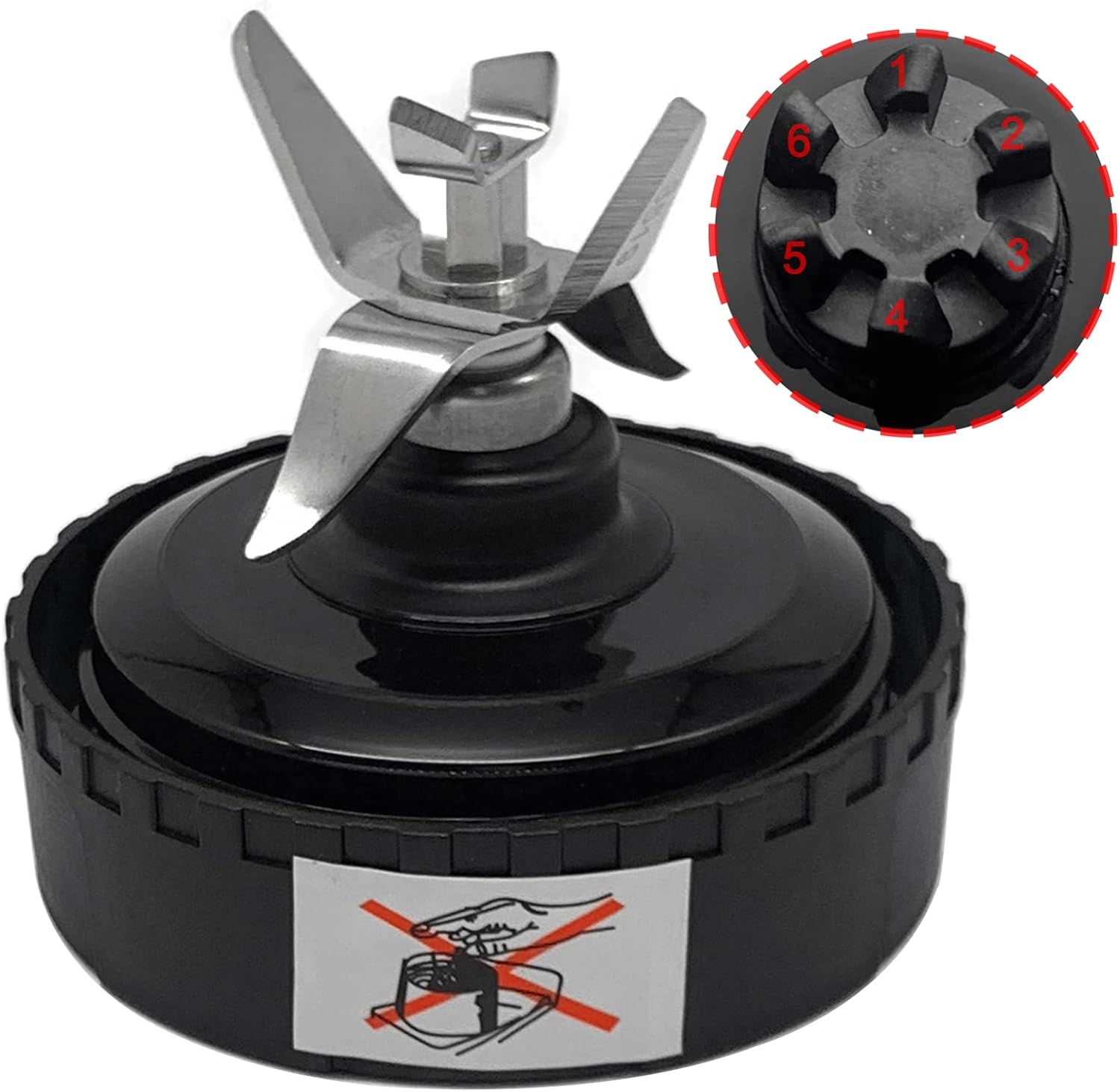 Replacement Blade 6 Fins for Ninja 16oz Cup, Fit for Nutri Ninja