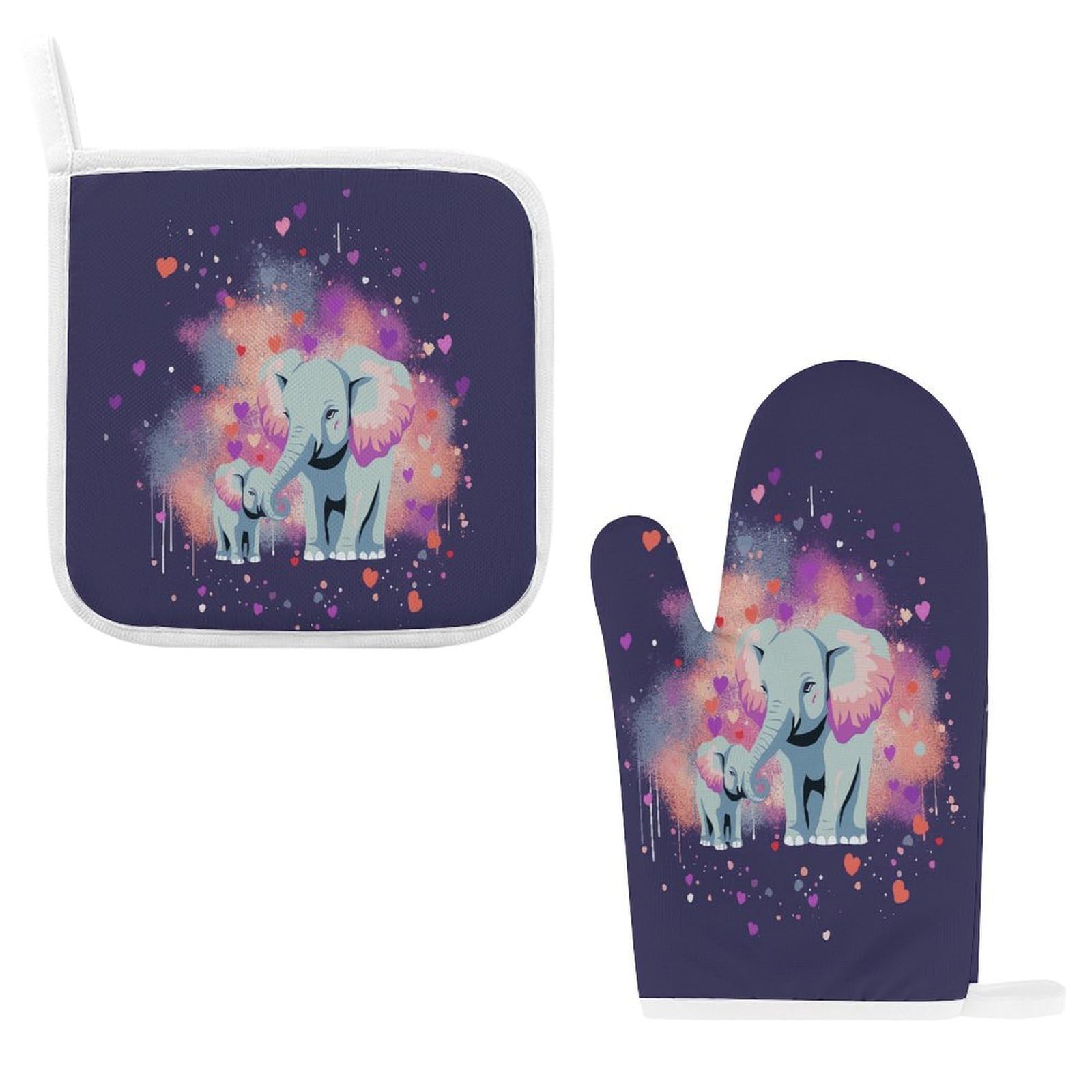 Fodpand Style Elephant Sprays Love Oven Mitts And Pot Holders Sets