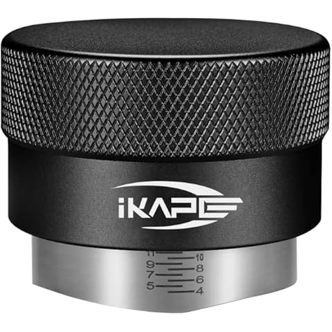 IKAPE Coffee Products, 53MM Coffee Distributor, Gravity Adaptive Espresso Distributor Fits All 54MM Espresso Portafilter, Compatible with 54MM Breville Bottomless Portafilter (Black) Cover