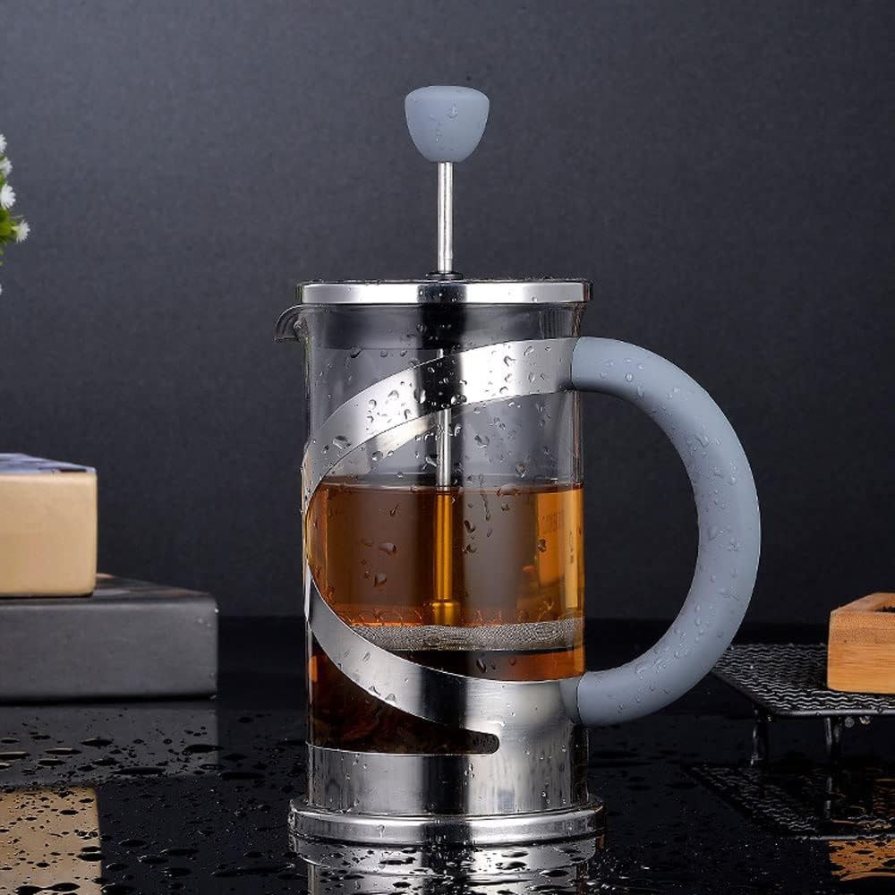 French Press Coffee Tea Maker, Heat Resistant Thickened Borosilicate Glass Coffee Press, 1000ML