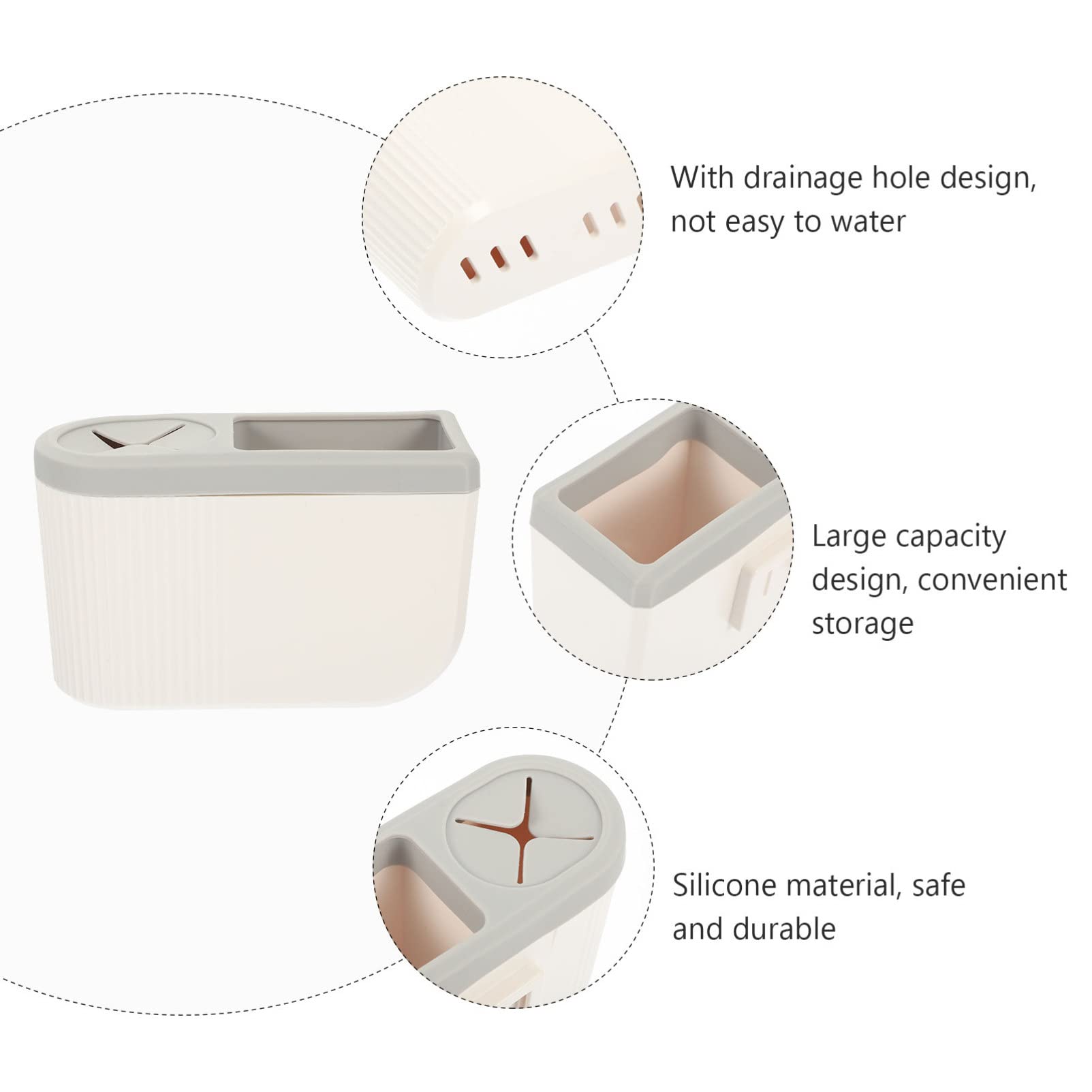 Soporte para cepillo de dientes eléctrico montado en la pared y maquinilla de afeitar, almacenamiento de cepillos de dientes eléctricos y dispensador de pasta de dientes, diseño elegante y fácil