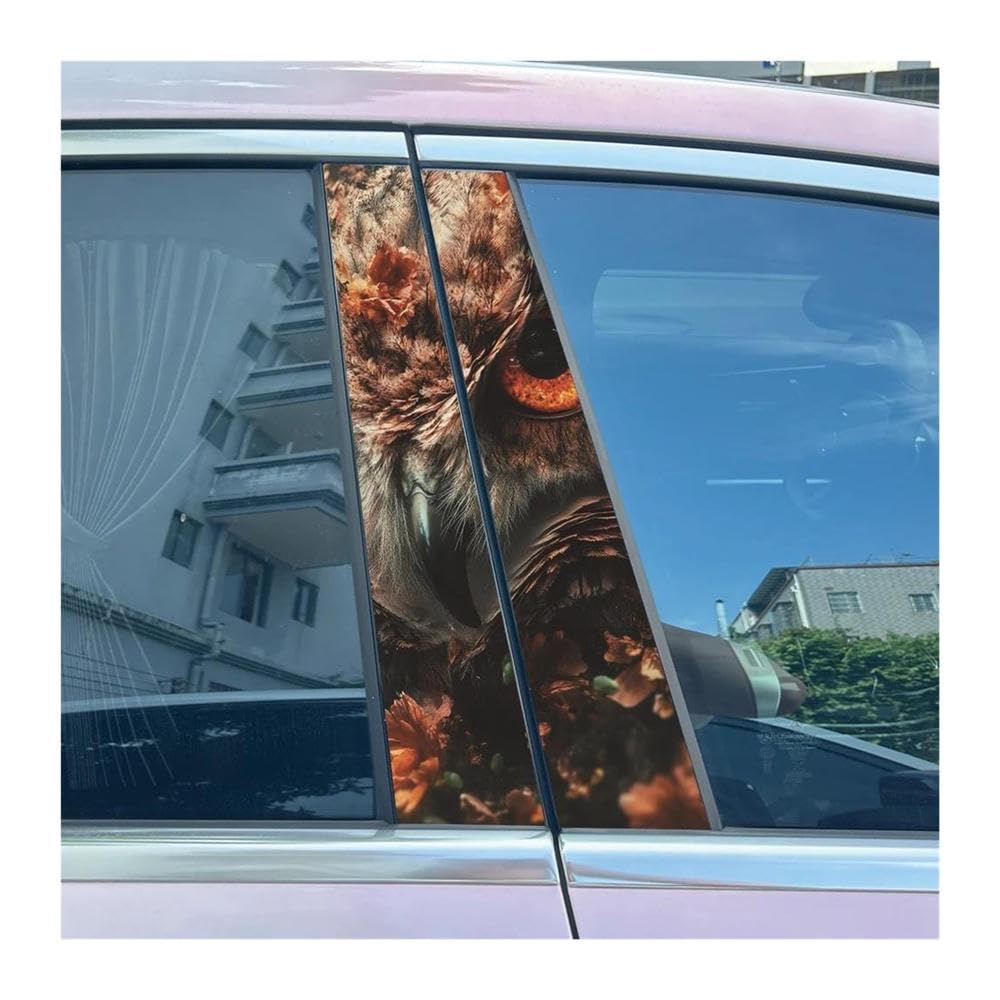 Body Parts 2pcs Car Center Pillar Sticker Graffiti Bear Auto B-Pillar Waterproof Protective Film(B)