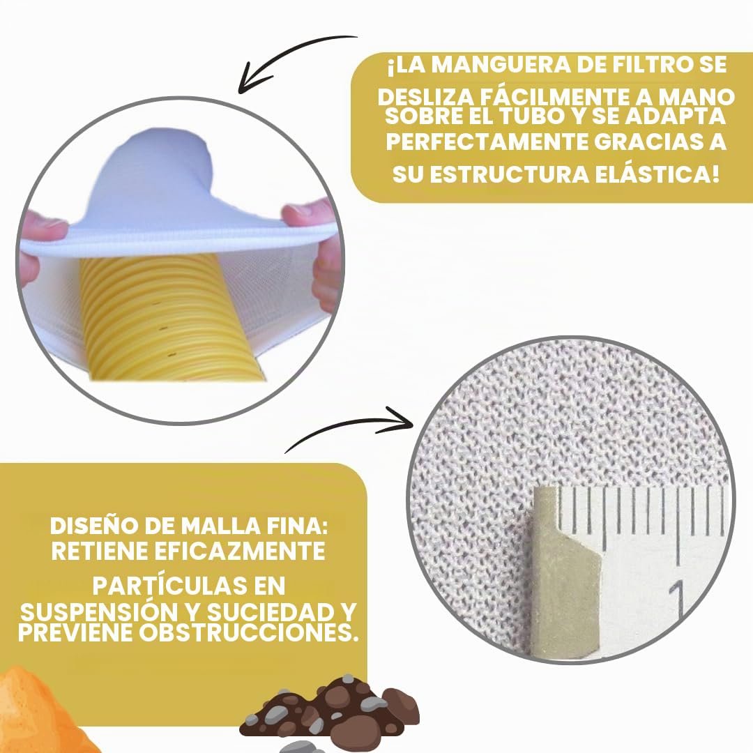 Tubo de Drenaje Amarillo DN 50 Perforado de 10 M