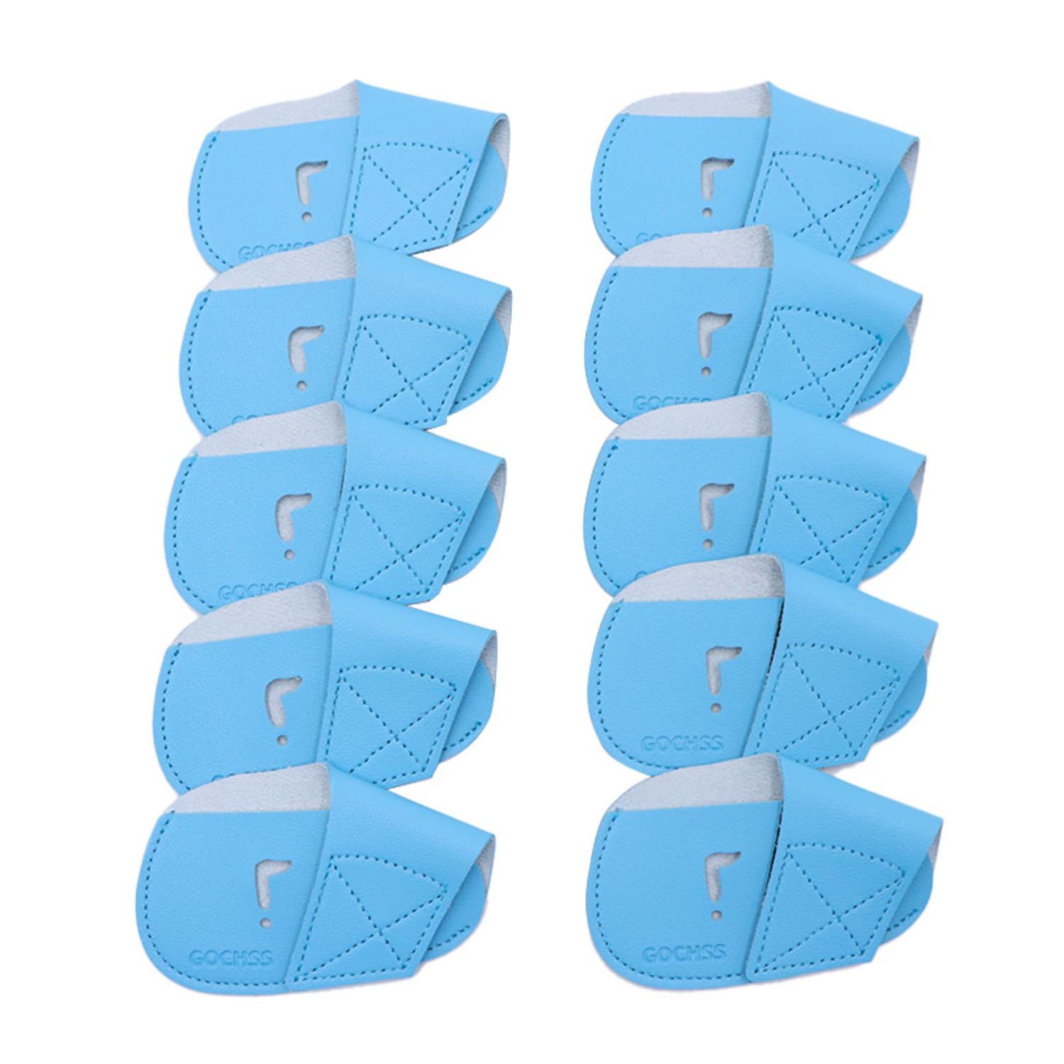 GOCHSS I Golf Iron Headcovers 10pcs PU Fit Both Right-Handed Clubs Golf Club Protector for Titleist Callaway Ping Taylormade Fit More Brands Golf Iron.（Light Blue）
