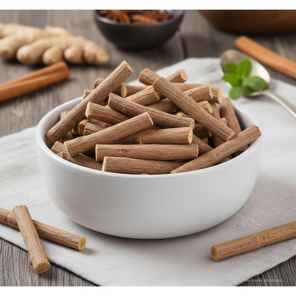 Mulethi Root Sticks 100g (Licorice Root) | Premium Natural Yashtimadhu for Cough, Digestion, Skin & Hair Care | Pure Ayurvedic Herb, Chemical Free, Ideal for Tea, Kadha & Herbal Use — Amazon image 2