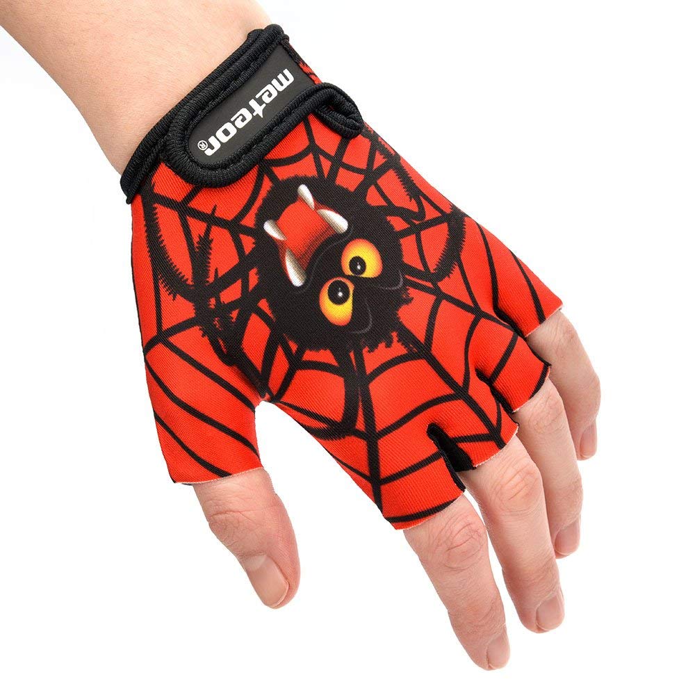 meteor Guantes de Ciclismo Niñas y Niños - Guantes Bicicleta para Infantil MTB BMX Carretera Montaña sin Dedos