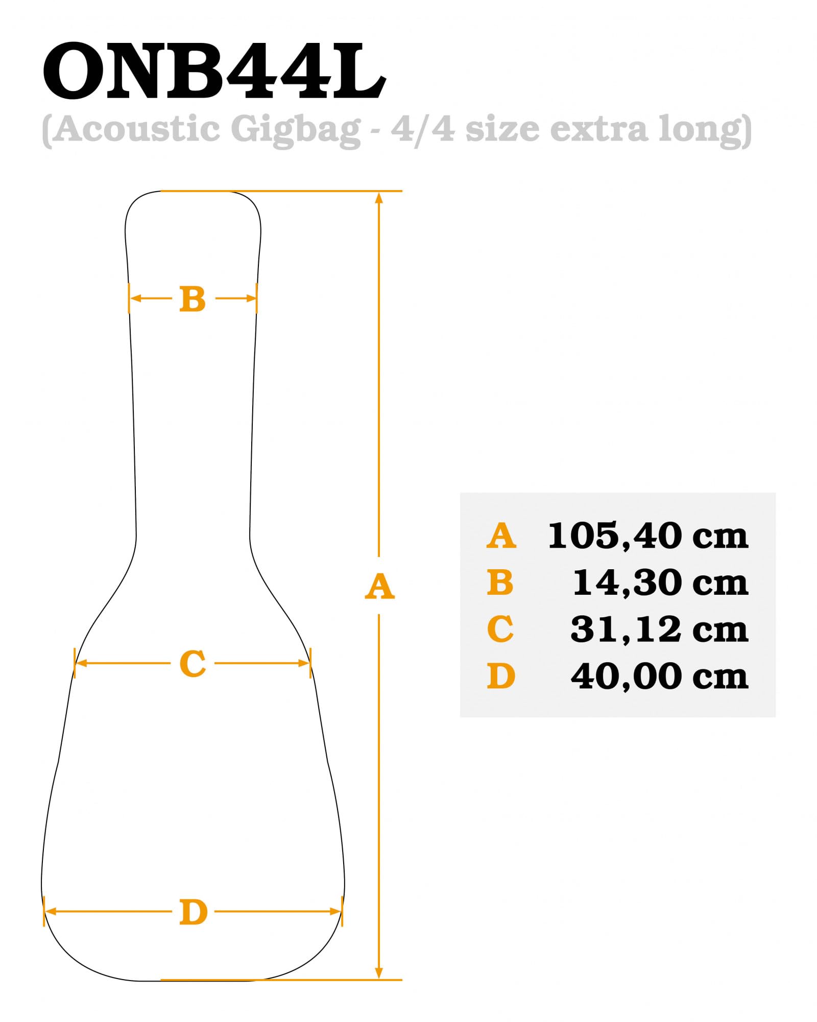 Ortega ONB44L Funda para Guitarra Pro 4/4, Negro
