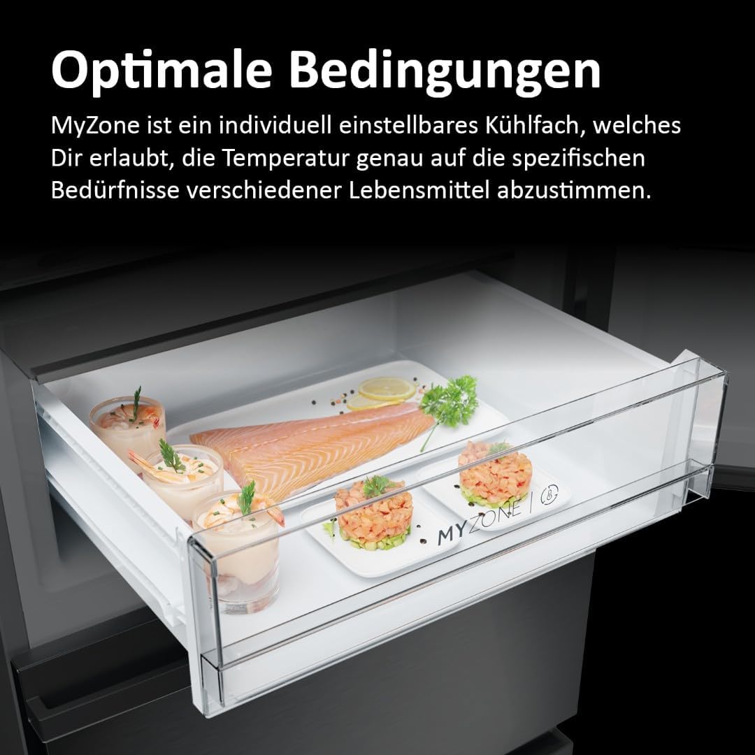 Haier Kühl-Gefrierkombination 3D 60 Serie 5 HTW5618DNMG | 1,85m, No Frost, Ergonomische Gefrierschubladen, Mit Gefrierfach freistehend, Fassungsvermögen 360L, Wi-Fi, Smarte Kühlfächer