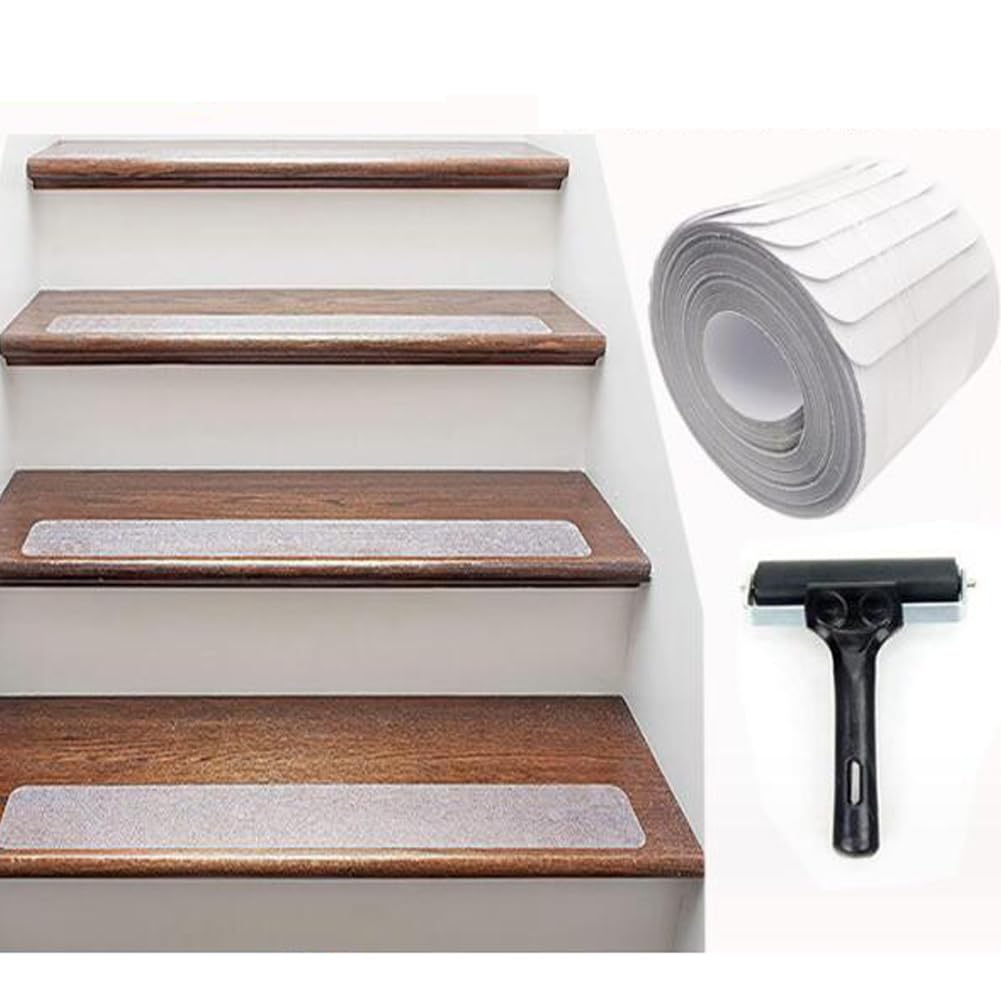 Tiras antideslizantes para escaleras que solucionan resbalones en peldaños de madera húmeda